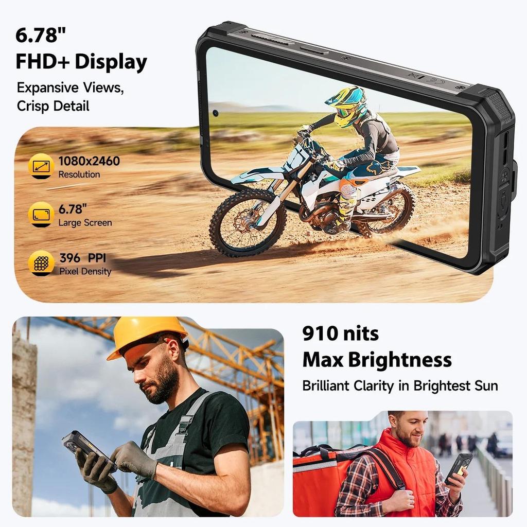 Ulefone RugKing 5 Pro 20000mAh Rugged Phone Android 16 Up to 16GB+256GB Waterproof Smartphone 6.78 FHD+ Night Camera 33W 4G