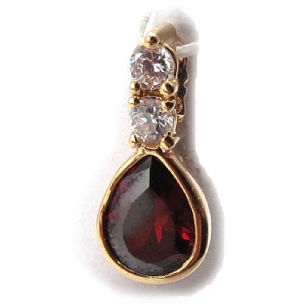 Les Trésors De Lily [J8614] - Gold Plated Garnet 'Sissi' Pendant