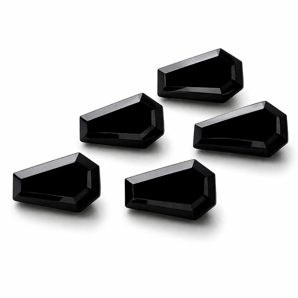 AAA Schwarzer Onyx Sarg Tropfenform Edelstein Facettenschliff Lose Steine Natürlicher Onyx Gothic Schmuckzubehör Cabochon für Schmuckherstellung