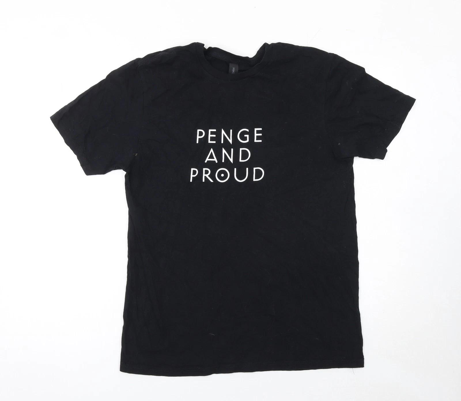 Gildan Women s Black Penge and Proud Cotton T-Shirt Medium L