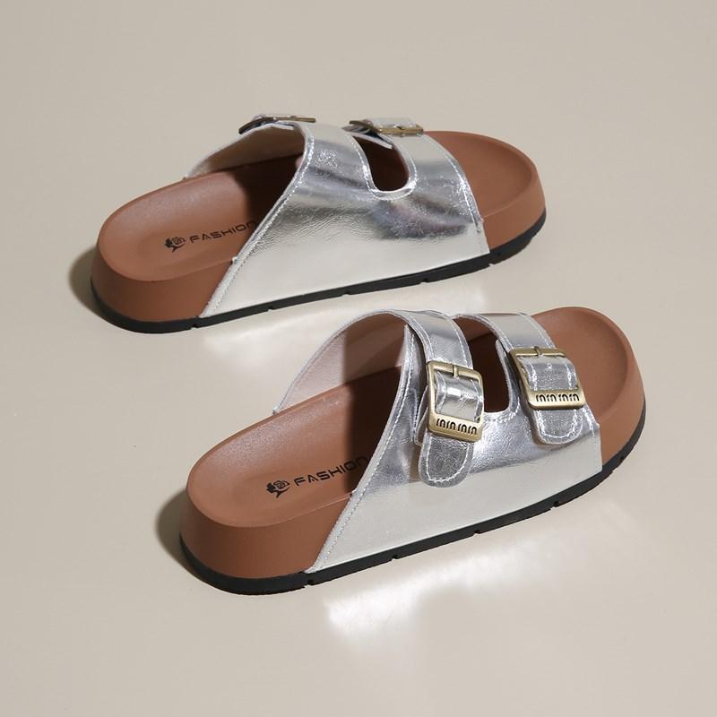 Classic Cork Sandals For Women Men Fashion Soft Thick Sole Cork Slippers Summer Beach Sandals Home Open Toe Flat Sandals