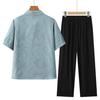 Grandma's Casual Summer Two-Piece: Short-Sleeved Shirt & Set for Women 60 and Up