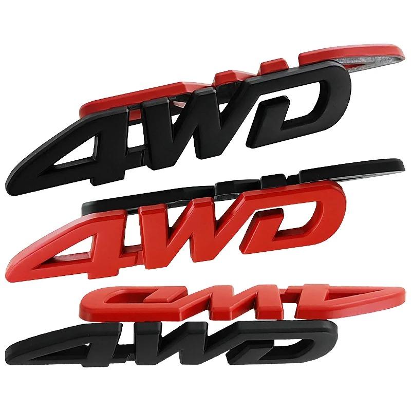 3D Metal 4WD Logo Letters Universal Car Emblem Badge Decal Sticker For Hyundai Jeep Suzuki KIA Toyota Hodna Styling Accessories