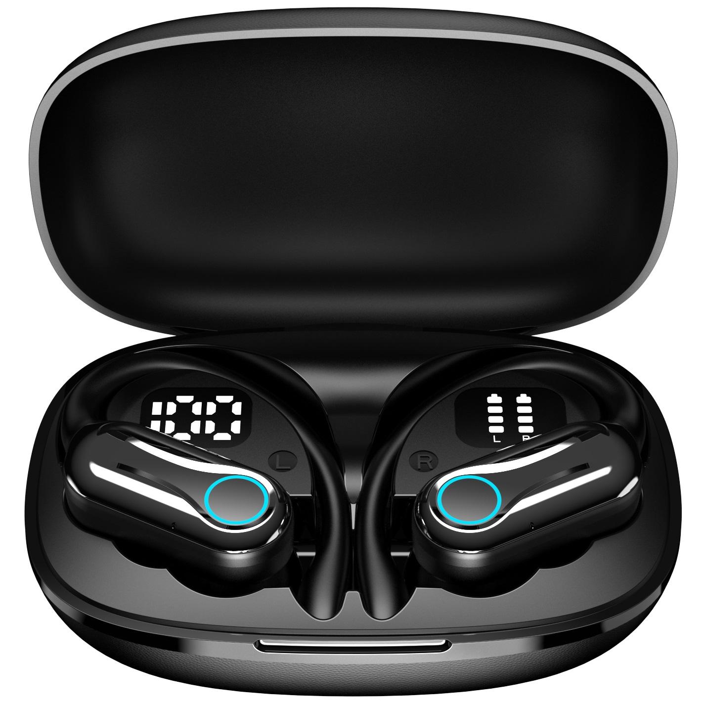 

TWS Bluetooth 5.4 Earphones With Microphones Sport Ear Hook LED Display Wireless Headphones HiFi Stereo Earbuds Waterproof Headsets