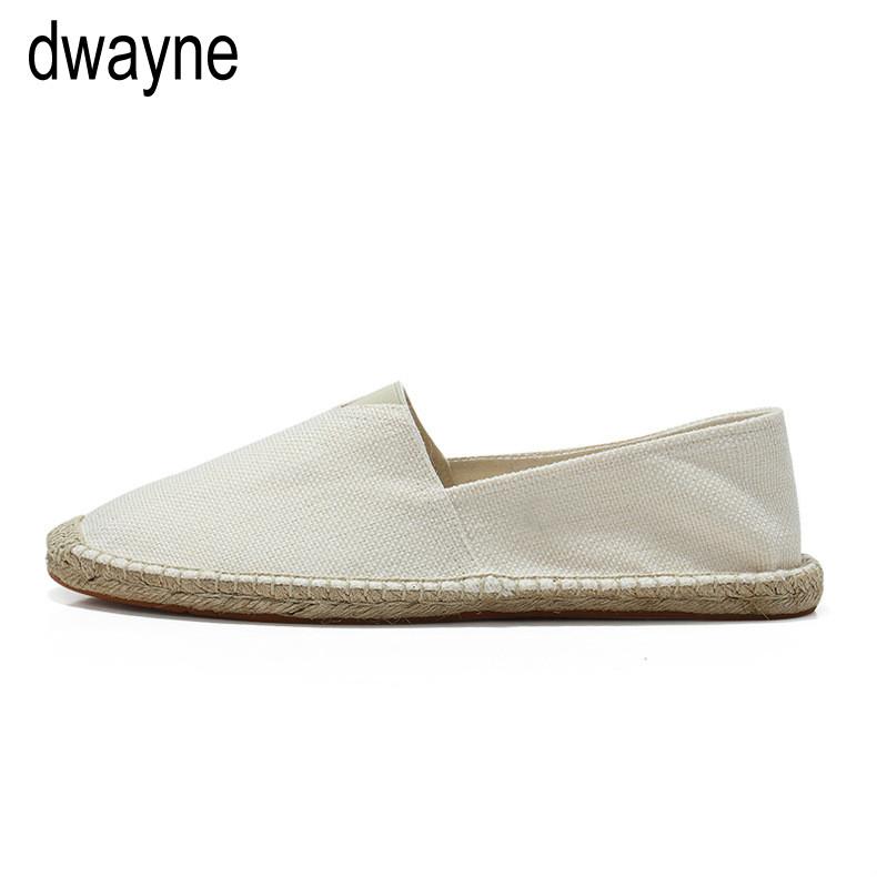 Summer Breathable Footwear Men's Canvas Shoes Hemp Lazy Flats For Men Cheap Moccasins Male Loafers Driving Shoes