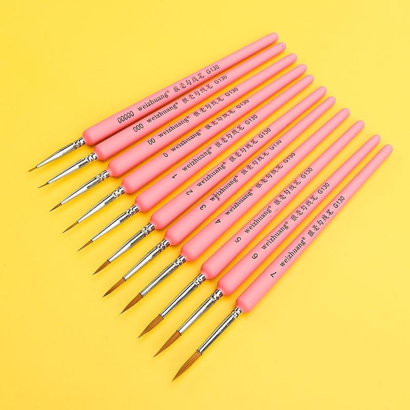 11pcs Multi Size Ultra-Fine Hook And Loop Pen Set, Suitable For Both Gongbi And Watercolor, With Smooth Strokes That Are Not Easily Forked 11pcs
