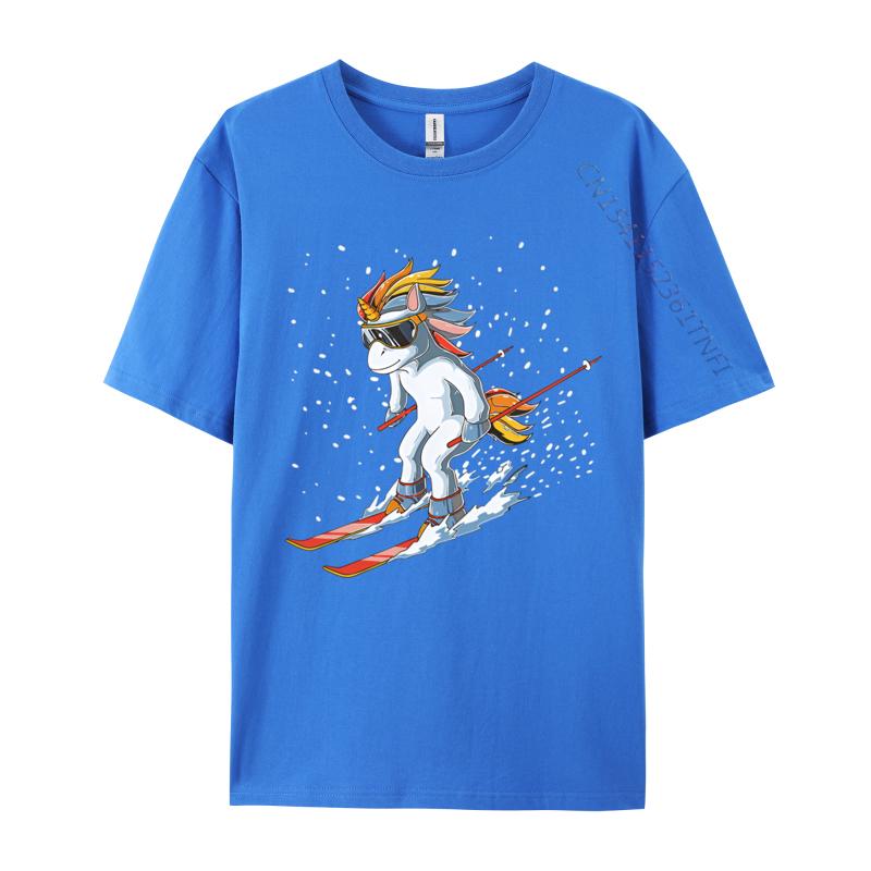 Cute Skiing Unicorn Girls Unicorn Tshirt Unisex Anime Printed Tshirts Gifts Tees Shirts Male Clothing