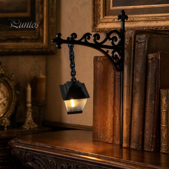 Modernes Bücherregal Zubehör 3D Gedrucktes Geisterlicht, Warme LED Bibliothek Lampe mit Vintage Straßen Heim Büro Regal Dekoration Silhouette, Dekoratives Buch