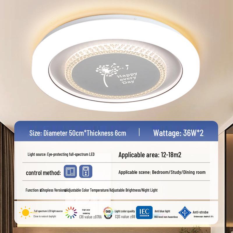 2025 Modern Minimalist LED Ceiling Light for Master Bedroom & Kids' Rooms - Full Spectrum Eye Protection