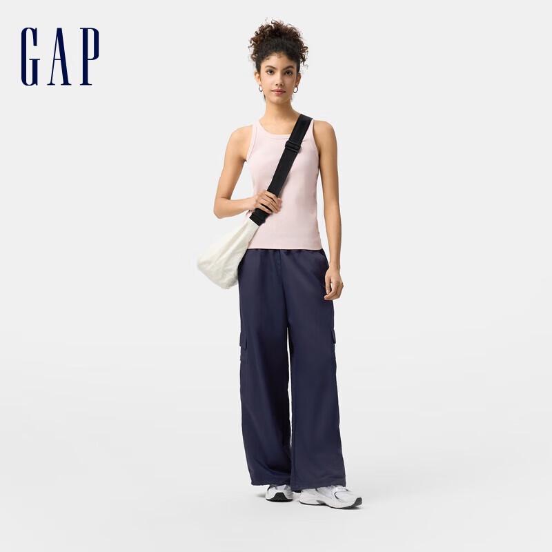 GAP Women's Elastic Waist Drawstring Cuffed Cargo Pants