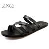 Flach Mit Strandmode Draußen Herren Hausschuhe Freizeit Kurz Echtes Leder Sommer Zehensandalen Nähen Solide Herrenschuhe