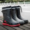 Fashion Men's waterproof anti-slip rain boots outdoor fishing boots new rain boots men's rubber shoes with velvet to keep warm in winter