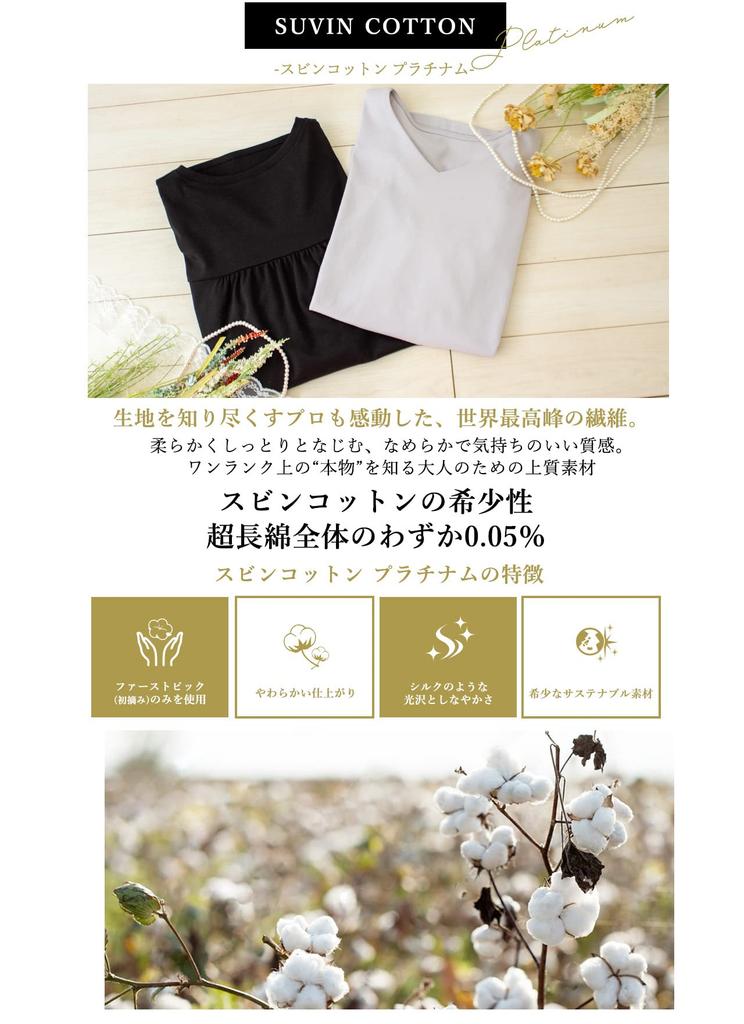 755 Supima Cotton Cut and Sewn Made in Japan Tops Pullover Long Sleeve Cotton [SPAN] V-neck Women's T-shirt 100% (M, White)