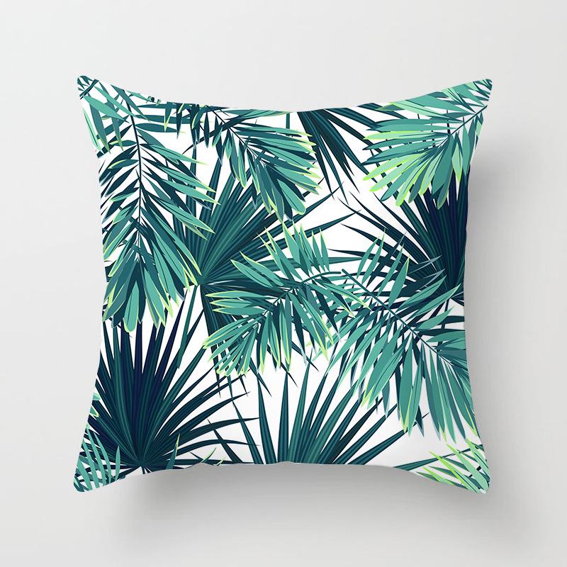 Ins Plant Flower Peach Skin Fleece Pillow Cover Sofa Car Pillow Cushion Cover Lunch Home Furnishing