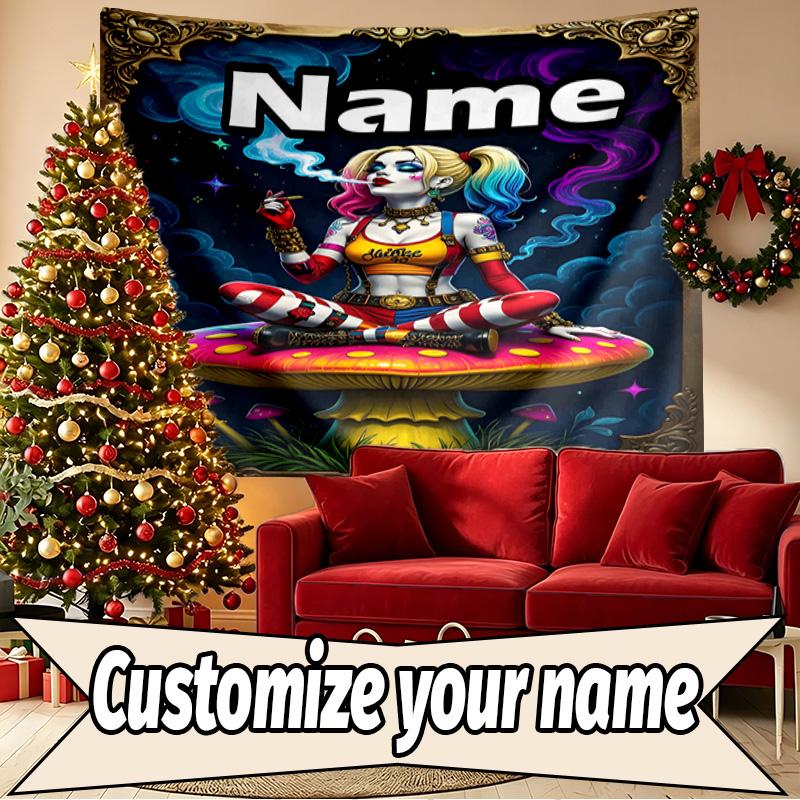 Custom Name Personalized Superhero Print Tapestry, Wall Art Decor, Bedroom, Dorm, Apartment, LivingRoom, Party Backdrop, Gift for Birthday