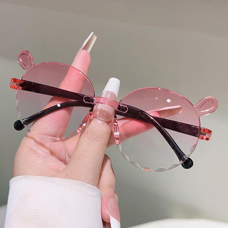 Children's Symmetrical Cute Animal Small Ears Framed Sunglasses Baby Stage Performance Birthday Decorative Sunglasses