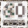 3 Piece Patchwork Crib Bedding Set, Neutral Cow Cactus Print Baby Bedding, Barnyard Western Nursery Decor, Standard Size Soft Baby Bed Set Includes