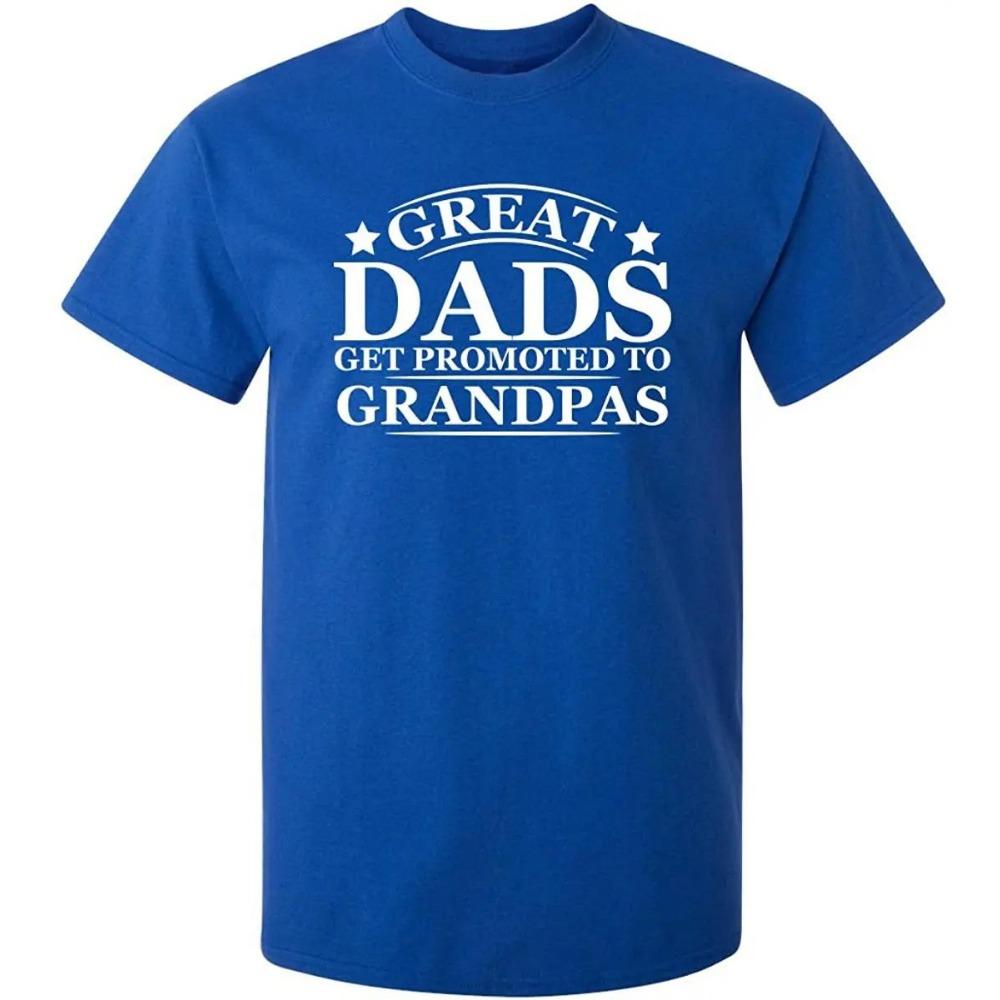 Great Dads Get Promoted To Grandpas Pops Mens Graphic Novelty Funny T Shirt