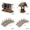 Playing House Fairy Garden Home Decor Outdoor Scene Model Dolls Accessories Miniature Chicken Coop Wood Arch Bridge