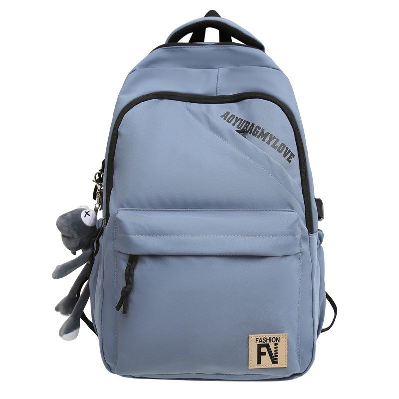 Женский однотонный школьный рюкзак — фото 15