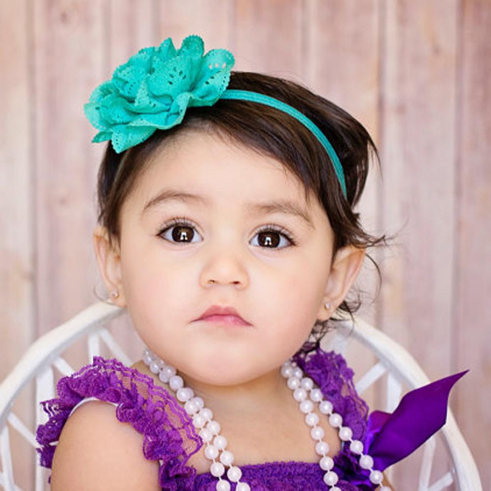 Kids Baby Headwear Hollow Lace Flower Headband Elastic Hair Band Accessories