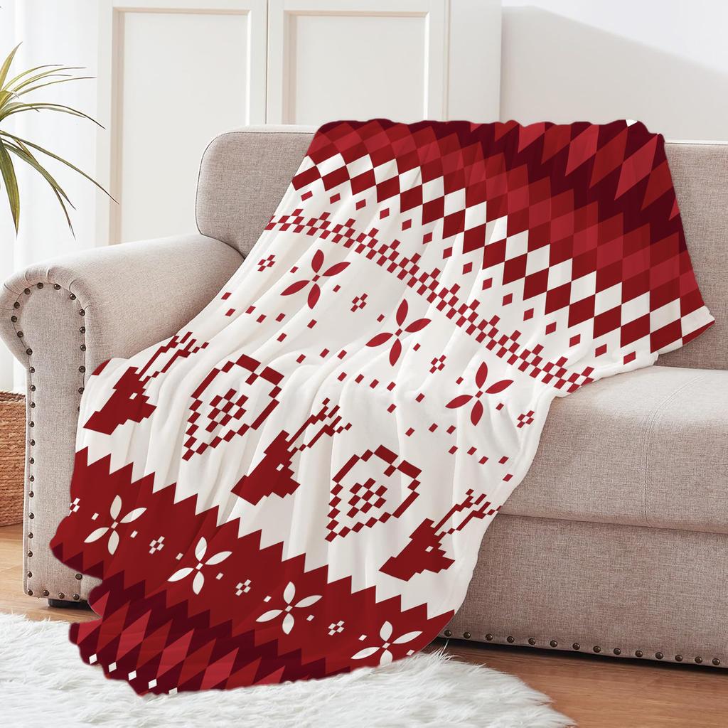 Jul Kreativ Pläd Filt Flanell Tryck Filt Supermjuk Mysig Soffa Sovfilt Hemfilt Perfekt Hemgåva till Hennes