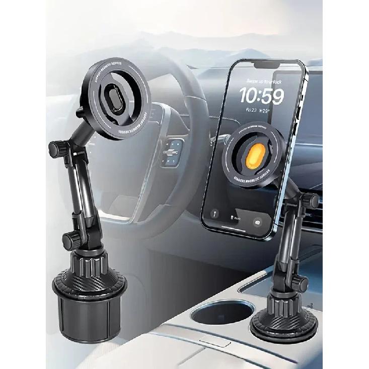 Magnetic Car Phone Holder Water Cup Install 360° Rotation for iPhone 16 15 14 13 12 Samsung Xiaomi