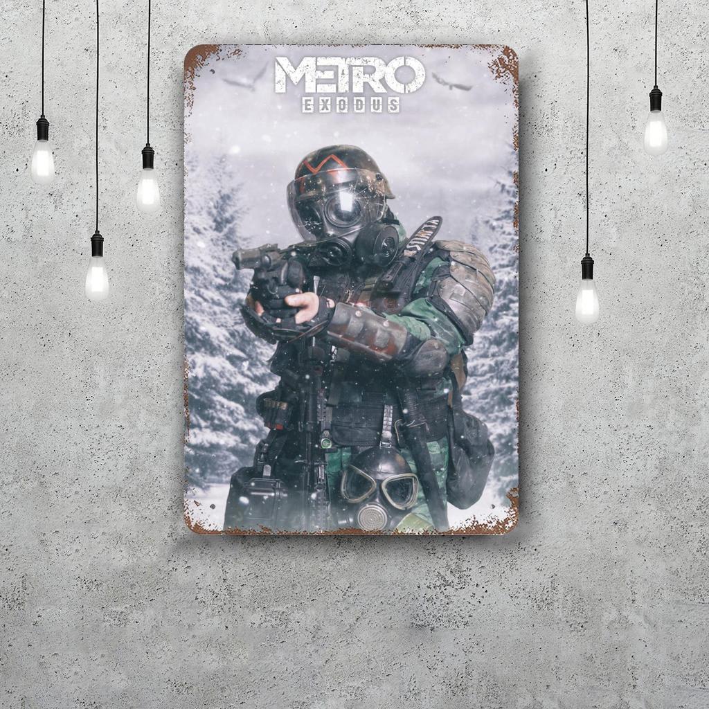 Metro Exodus Plaques Métalliques décoration murale Vieilles Plaques en Fer Blanc Capitaine Affiche Métallique Décor pour Bar Pub Club Décoration Murale