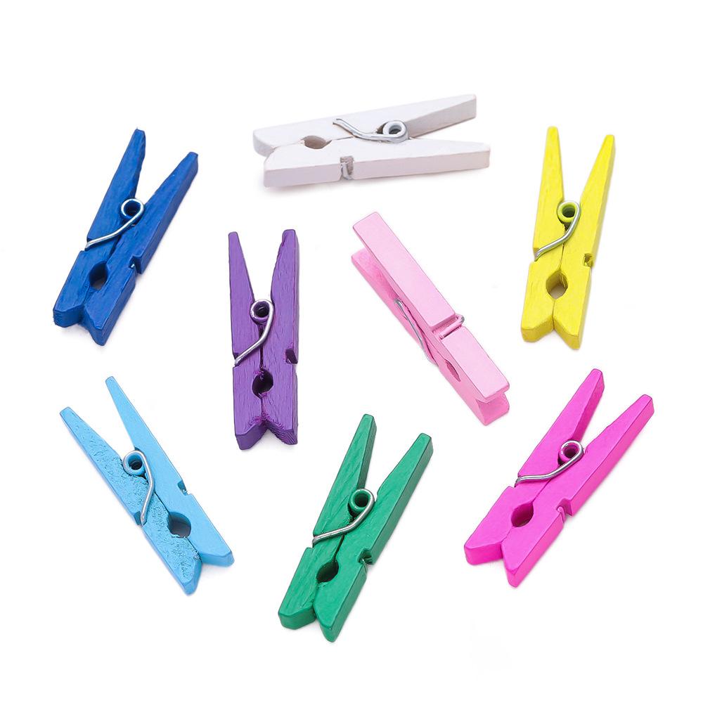 50Pcs Wooden Duck Bill Clip, Wooden Clip Photo Clip Clip Rope Display Clip DIY Decorative Wooden Fixed Color Clip