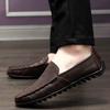 Luxurious Men Shoes New Men's Genuine Leather Flat Shoes Breathable Casual Shoes Office Loafers Fashion Peas Shoes Driving Shoes