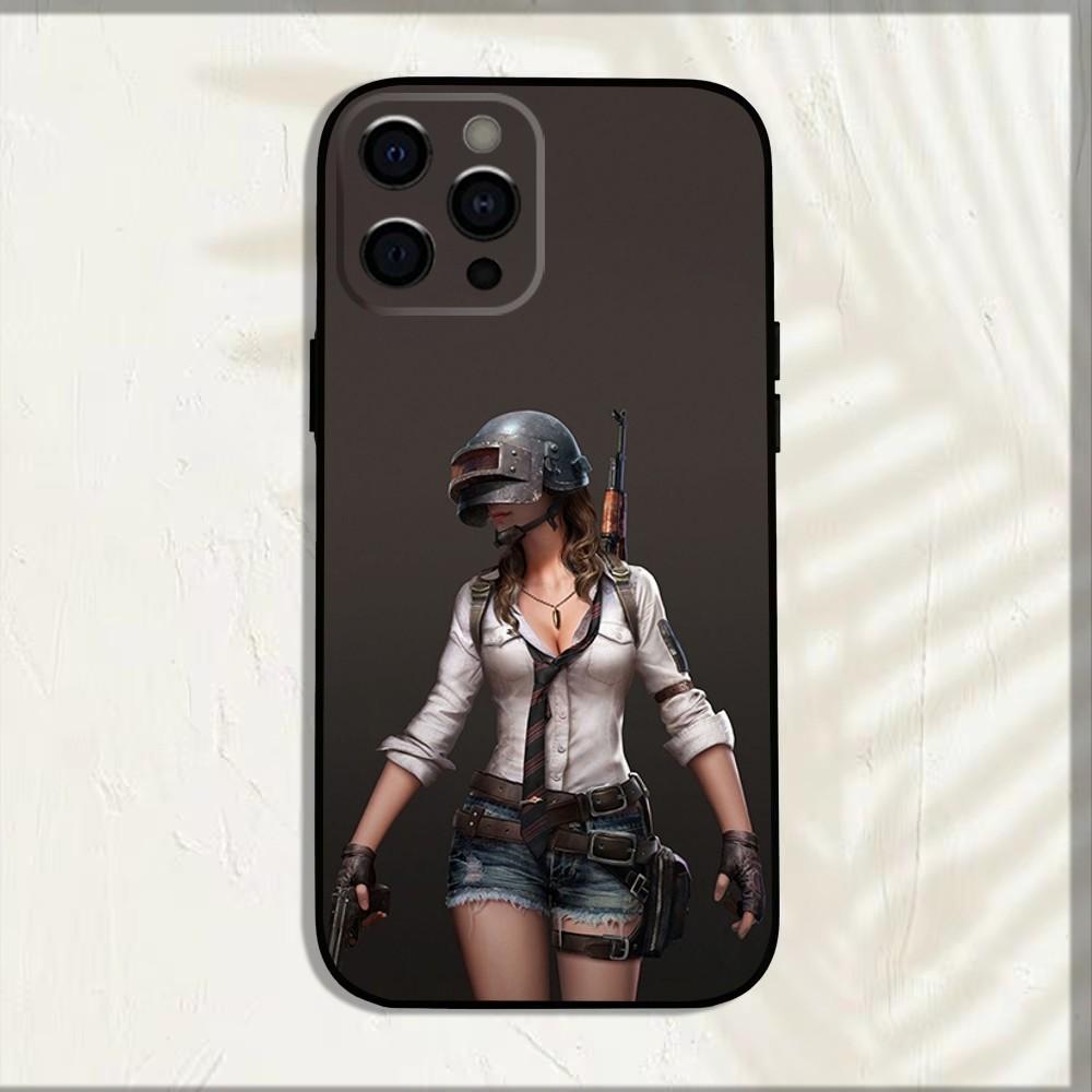 Game P-PUBG Phone Case For iPhone 16,15,14,13,12,11,Pro,X,XS,Max,XR,Plus,Mini Soft Black Cover