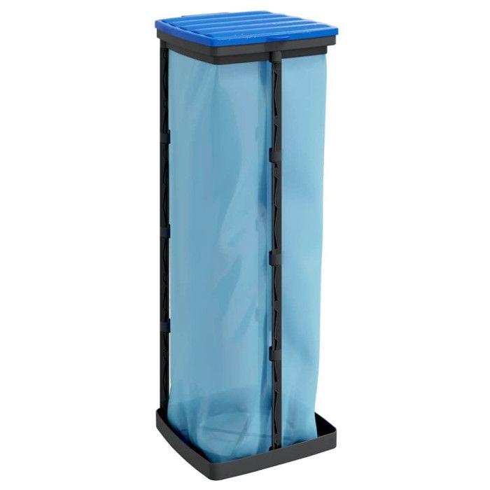 Porte sacs poubelles 2 pcs noir et bleu 120 L PP