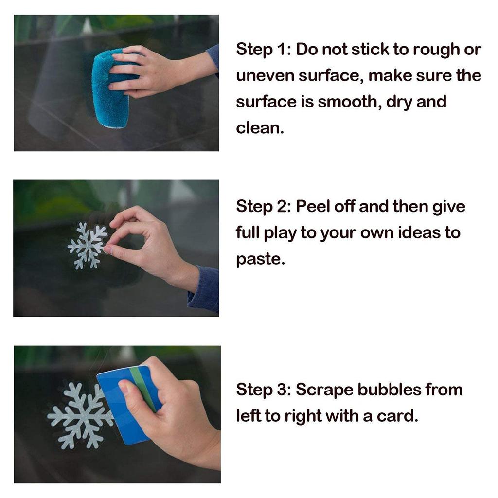 3D Snowflake Window Stickers 4/8/9 Sheets Christmas Window Stickers Reusable PVC White Snowflakes Christmas Room Decoration