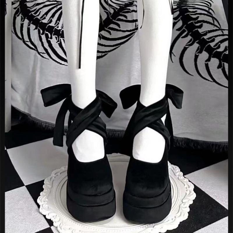 Women's Mary Janes Shoes Fashion Platform High Heels Japanese-style Lolita Shoes Women's Pumps Princess Style Party Skirt Shoes
