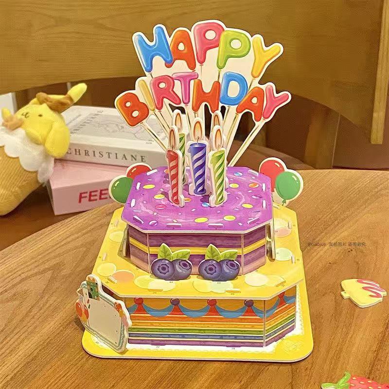 Handmade 3D Birthday Cake Puzzle - DIY Model Gift