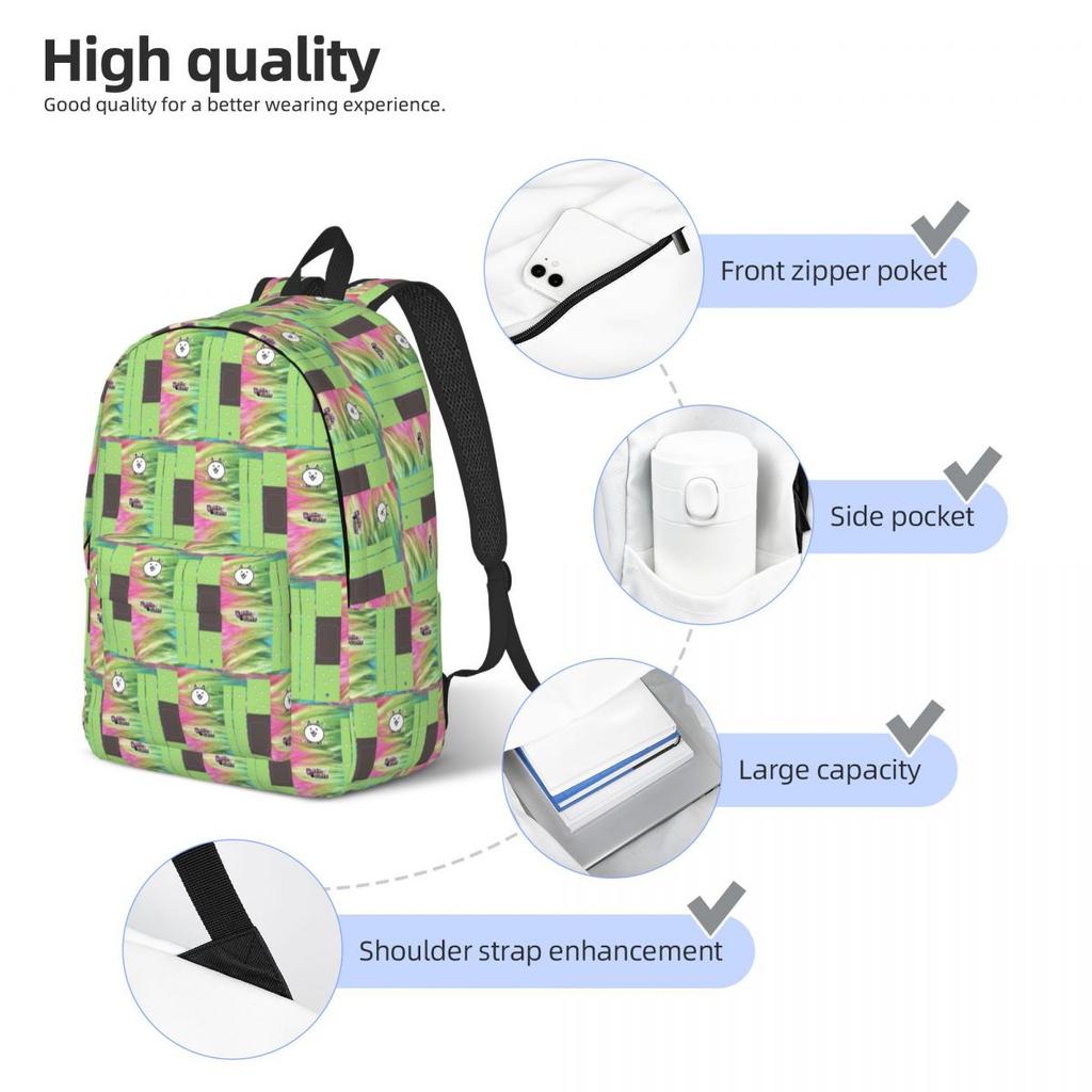 Cute The Battle Cats Colorful Backpack Hot Sale Daypack Large Capacity Boys Girls BookBag School Bag Shoulder Bags for Men Women