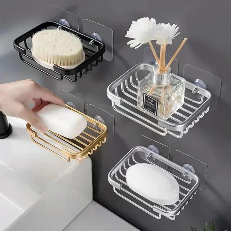 

1PCS Wall Mounted Aluminum Soap Rack Kitchen Bathroom Draining Soap Mesh Storage Rack Multi-purpose Bathroom Aluminum Soap Dish белый