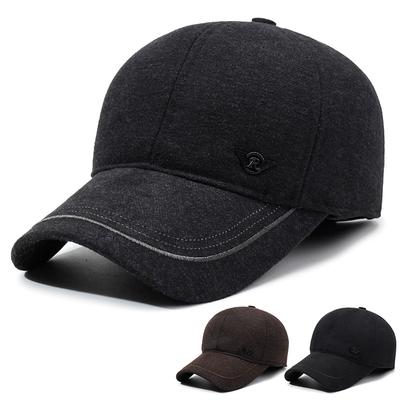 Herren Herbst Winter Baseballmütze Samt Ohrenschutzmütze Mittlerer und älterer Vater Warme Baumwollmütze