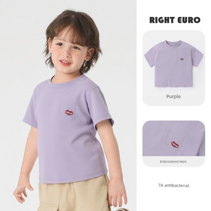 Girls' Cool Antibacterial Short-Sleeved T-Shirt 2026 New Style Kidsren's Summer Tops Kidsren's Half-Sleeved Kidsren's Clothing Fashionable