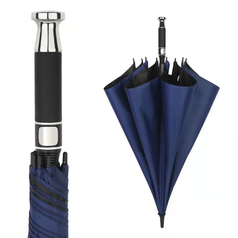 Large Automatic Dual-Use Umbrellas: Sun & Rain Protection with Long Handle and Black Glue for Sun Blocking