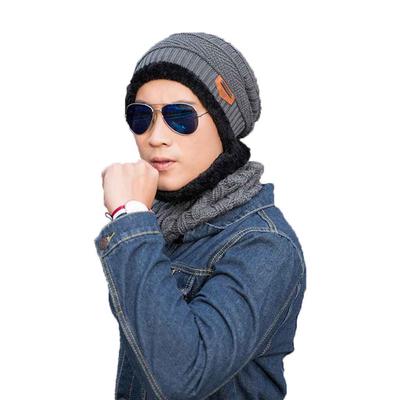 Women Men Winter Thermal Crochet Knit Baggy Beanie Wool Hat Ski Cap Scarf
