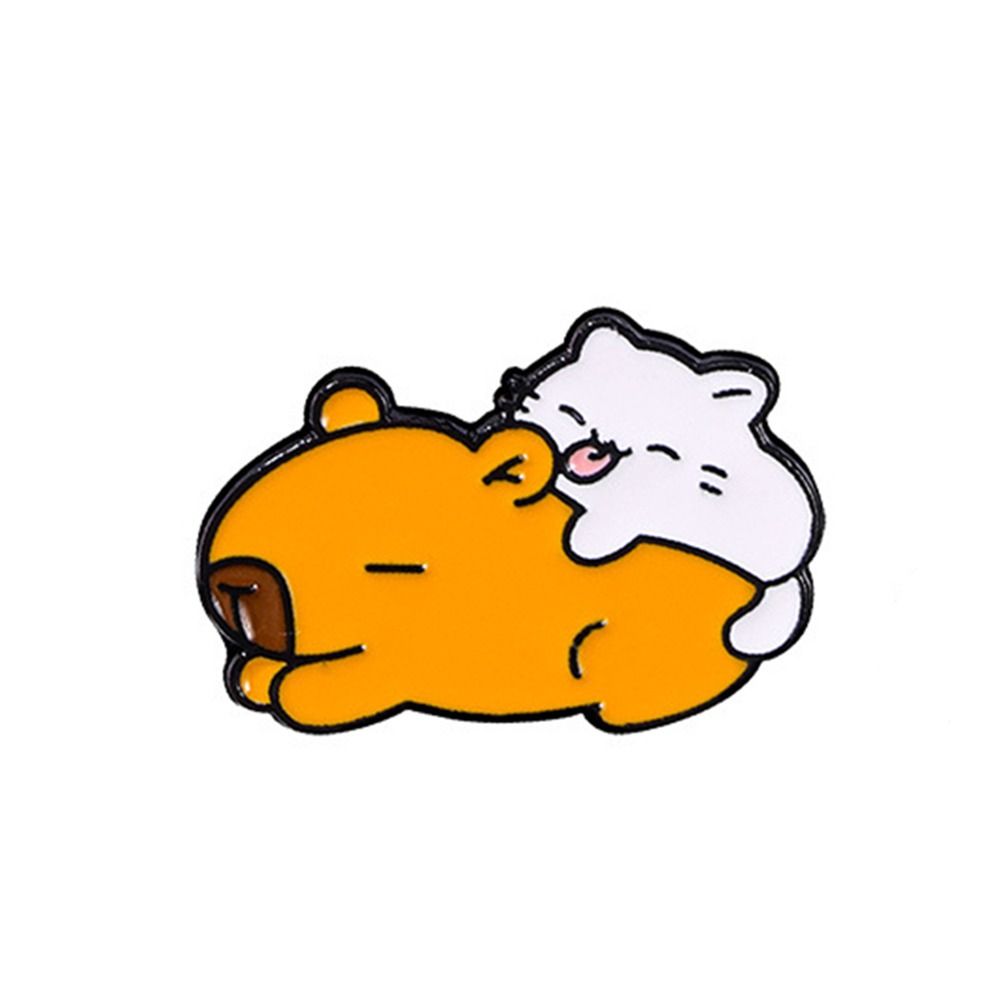 Zinc Zinc Alloy Animal Badge Cute Cartoon Pin Cool Capybara Brooch  Class Reward