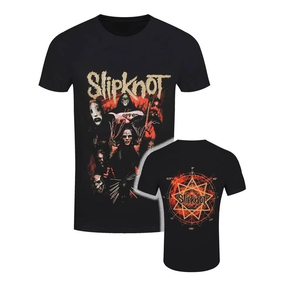 Slipknot Metal Band T-Shirt da Uomo Cotone Unisex Girocollo Manica Corta Oversize Y2k Moda Popolare Stile Horror Regali per Fan