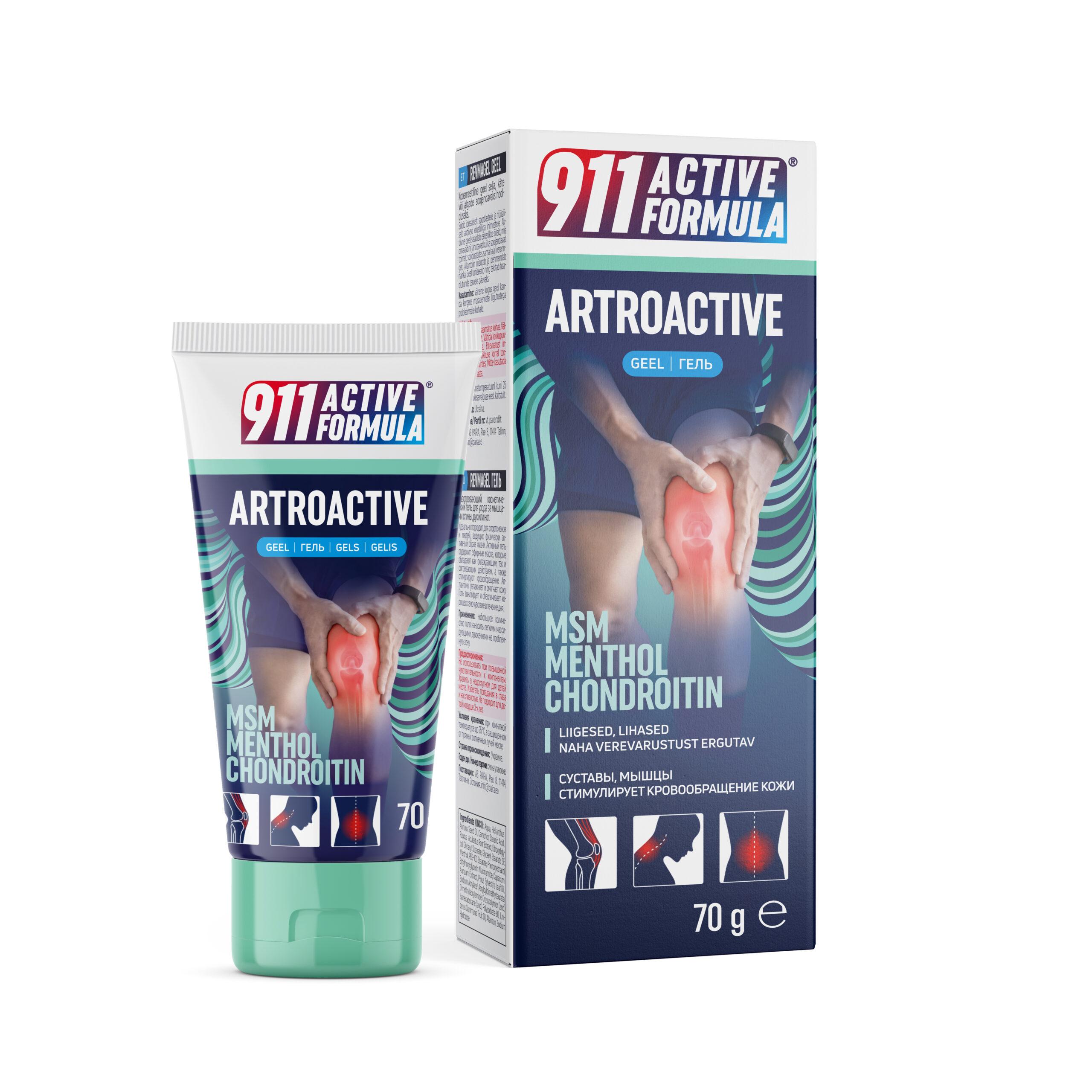 

msm menthol Chondroitin Gel 911 Active Formula Артроактивний гель 70г 3 pcs