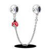 Silver Clasp 925 Silver CZ Pave Clip Charms Daisy Beads Stopper Safety Chain Fit Original Bangle Bracelet Jewelry Clip