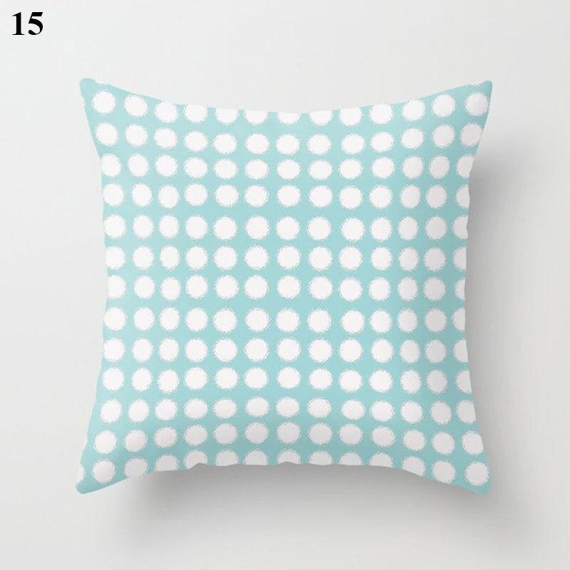 Light Blue Green Mint Color Cushion Cover Geometric Pattern Smooth Pillowcase American Cozy Soft Home Decoration