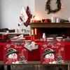 Christmas Table Flag Santa Claus Snowman Snow Scene Home Tablecloth New Year Gift Christmas Decorations 2023 Christmas Supplies