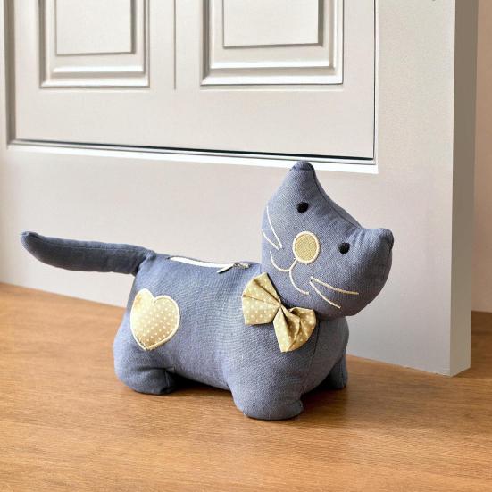 Stoff Katze Dekorativer Türstopper Cartoon Kätzchen Beschwert Innen Türstopper Winddicht Zuhause Büro Boden Stofftier Türstopper