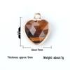 11mm Heart Cut Semi-Precious Stone Bread Edge Pendant for DIY Jewelry