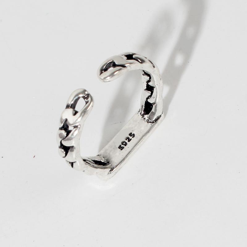 Vintage Silver Color Metal Punk Letter Open Rings Design Finger Rings for Women men Party Jewelry Gifts LETTER